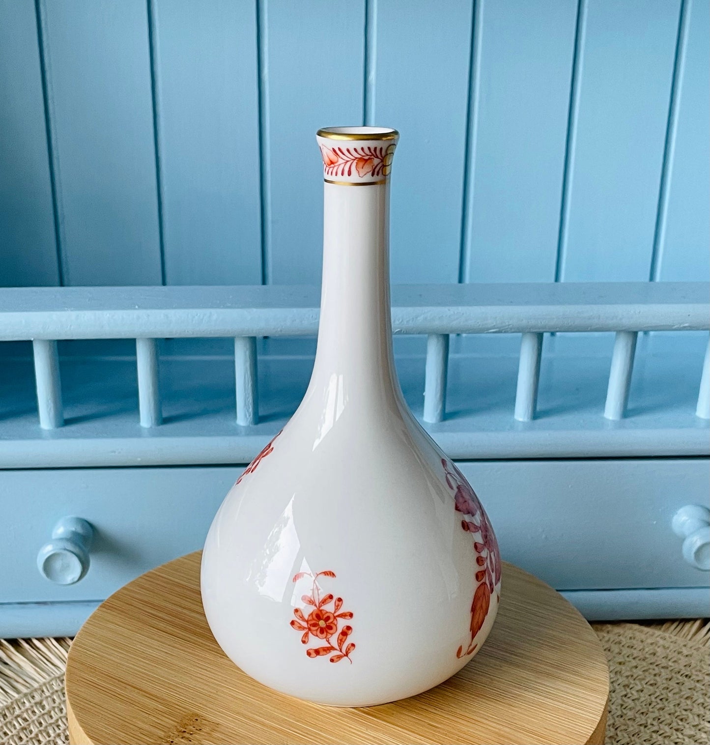 Vintage Herend Apponyi Orange Pattern Bud Vase