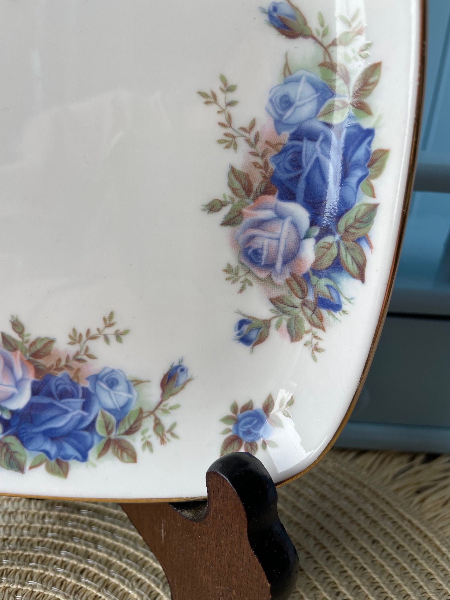 Pretty Vintage Royal Albert Moonlight Rose Square Plate