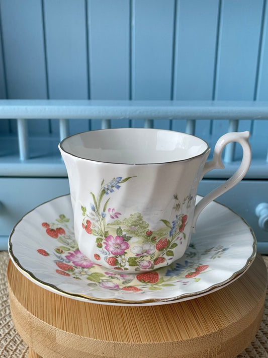 Vintage Royal Kendal Strawberry Espresso Cup & Saucer