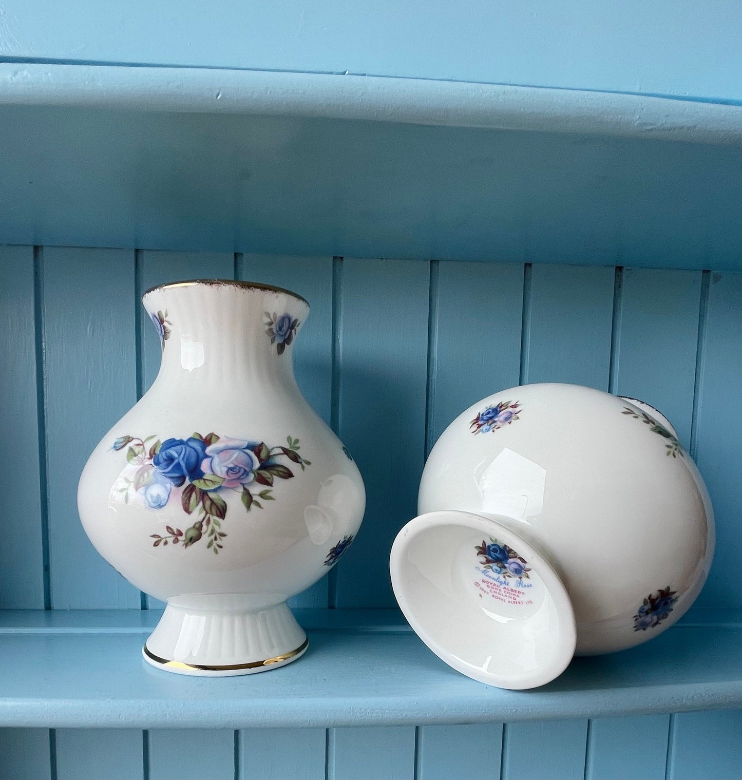 Vintage Royal Albert Moonlight Rose Footed Bud Vase: Collect