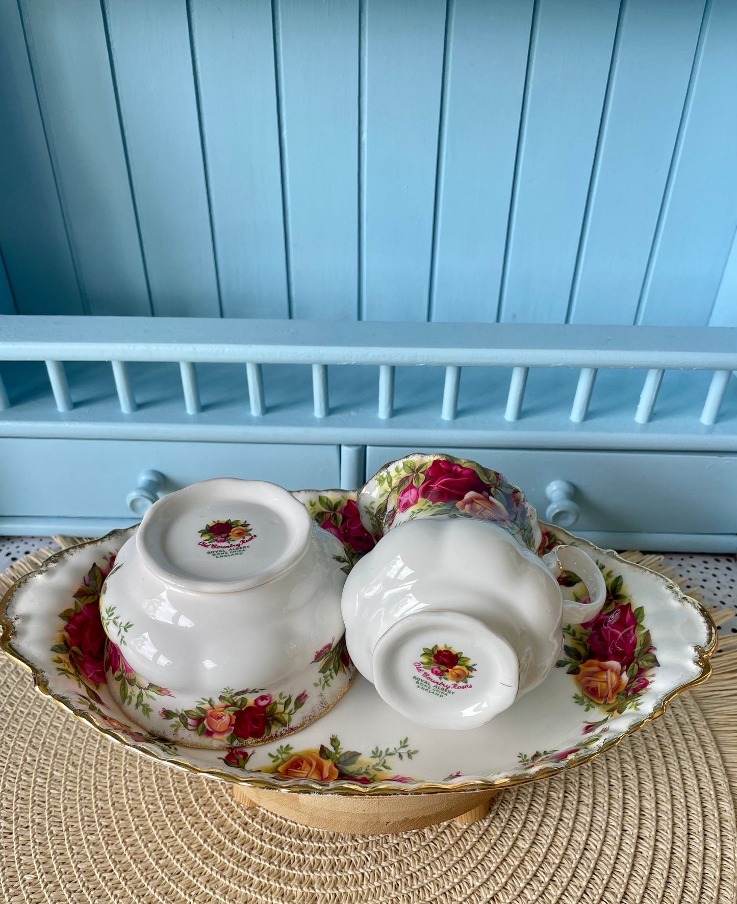 Vintage Royal Albert "Old Country Roses" 3 Piece Creamer Set