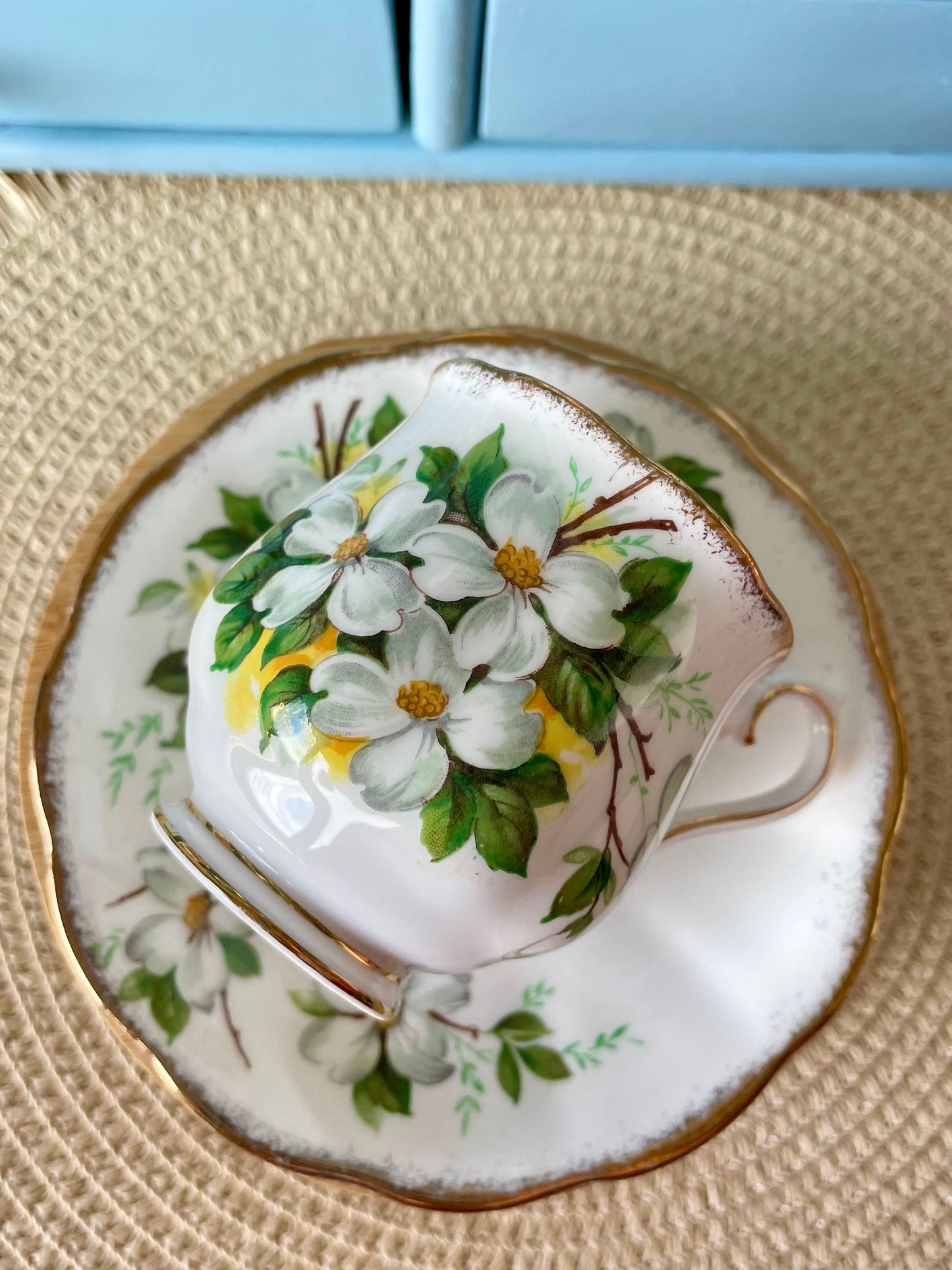 Vintage Royal Albert Dogwood Espresso Cup & Saucer