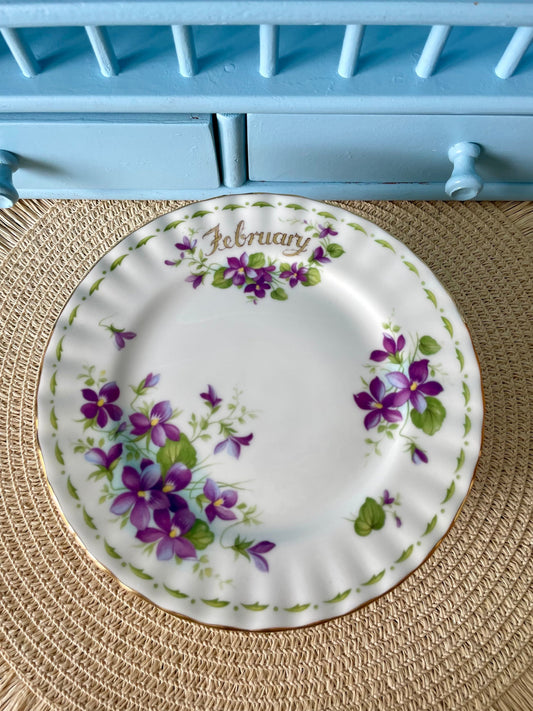 Vintage Royal Albert Flower Of The Month Cake Plate