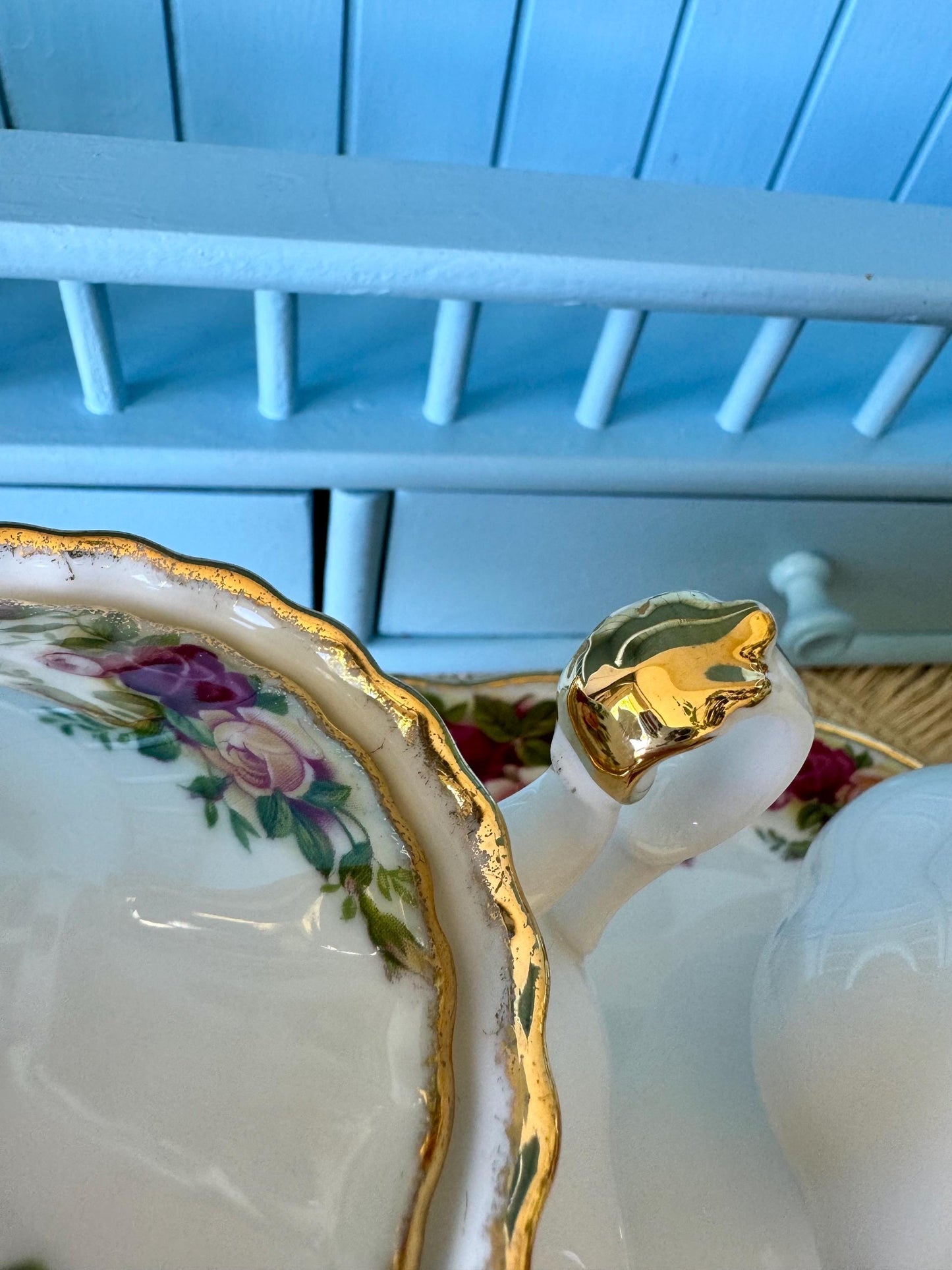 Vintage Royal Albert "Old Country Roses" Large 3 Piece Cream