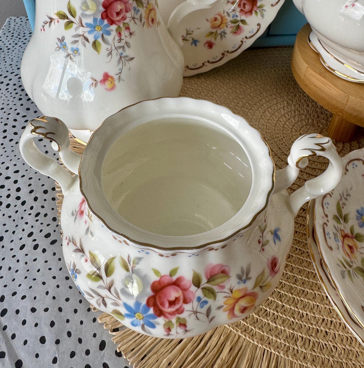 Vintage Royal Albert Jubilee Rose 2 Person Tea Set