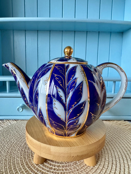 Vintage "Lomonosov" Winter Night Kobalt Blue Teapot