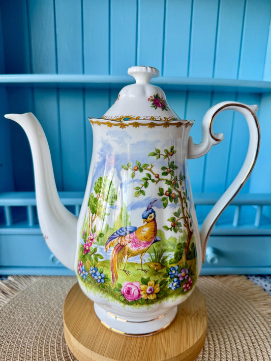 Hard to Find Vintage 'Royal Albert' Coffee Pot 'Chelsea Bird