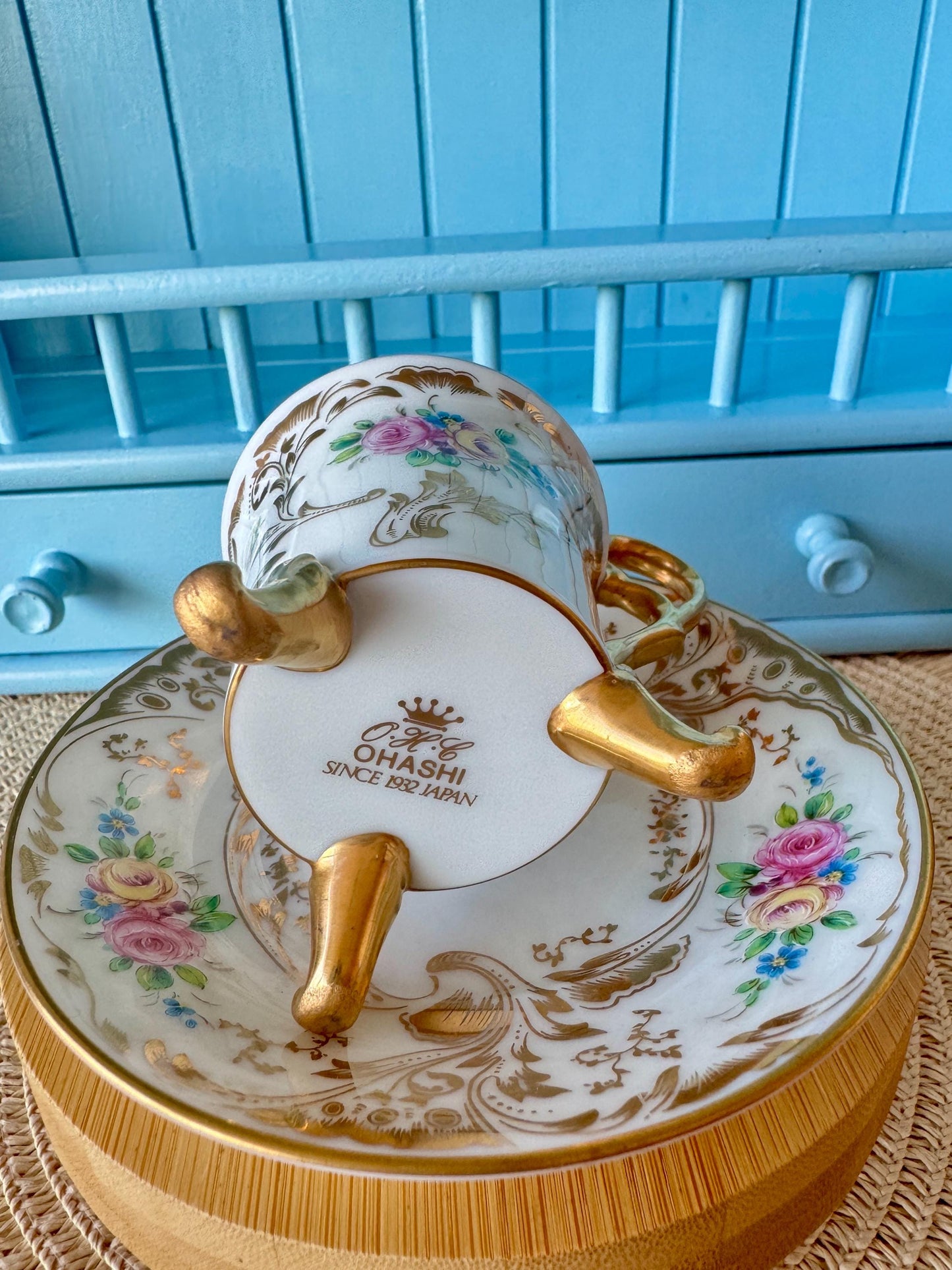 Hard To Find Vintage Golden Floral O.H.C Ohashi Japan Empire