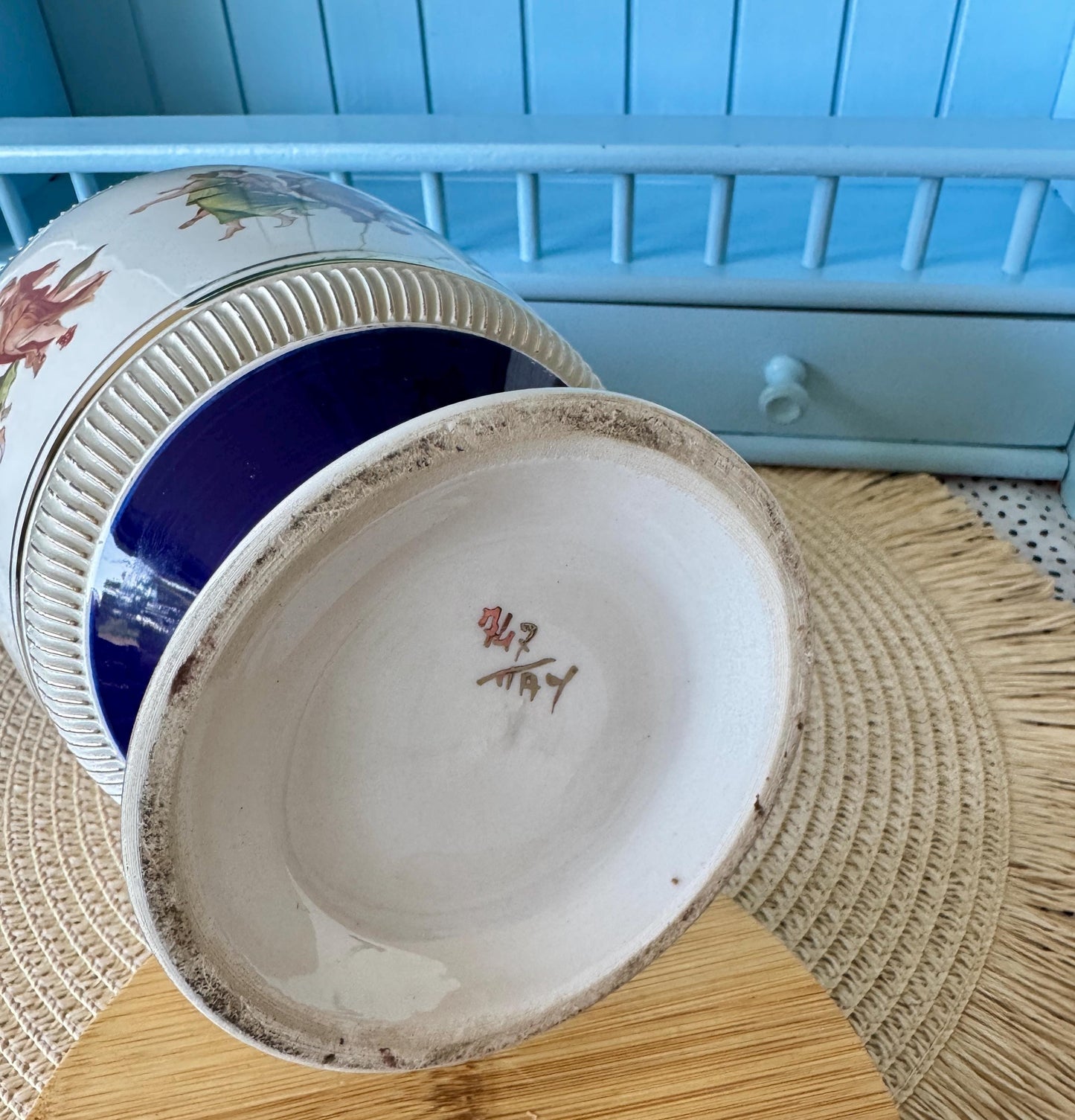 Large Vintage Cobalt Blue Italian Vase