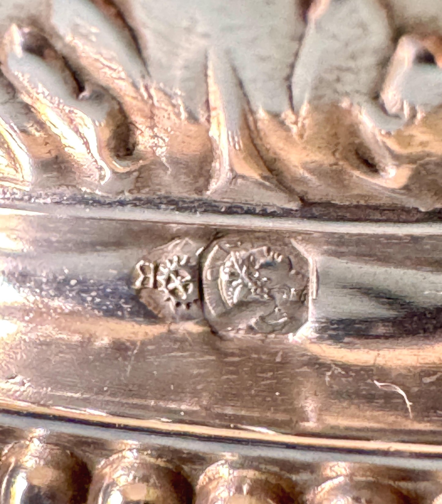 Antique French Silver Salt Cellars with Crystal Liners w Spo