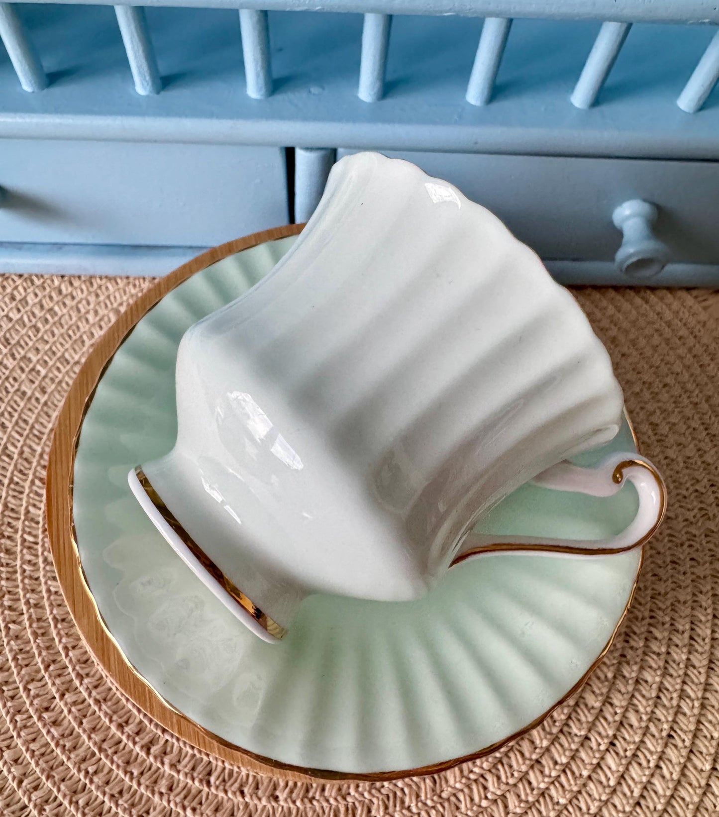 Vintage Paragon Blue Rose Coffee Cup
