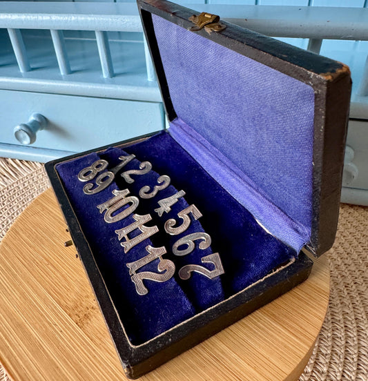 Vintage 800 Silver Wine Glass Numbers