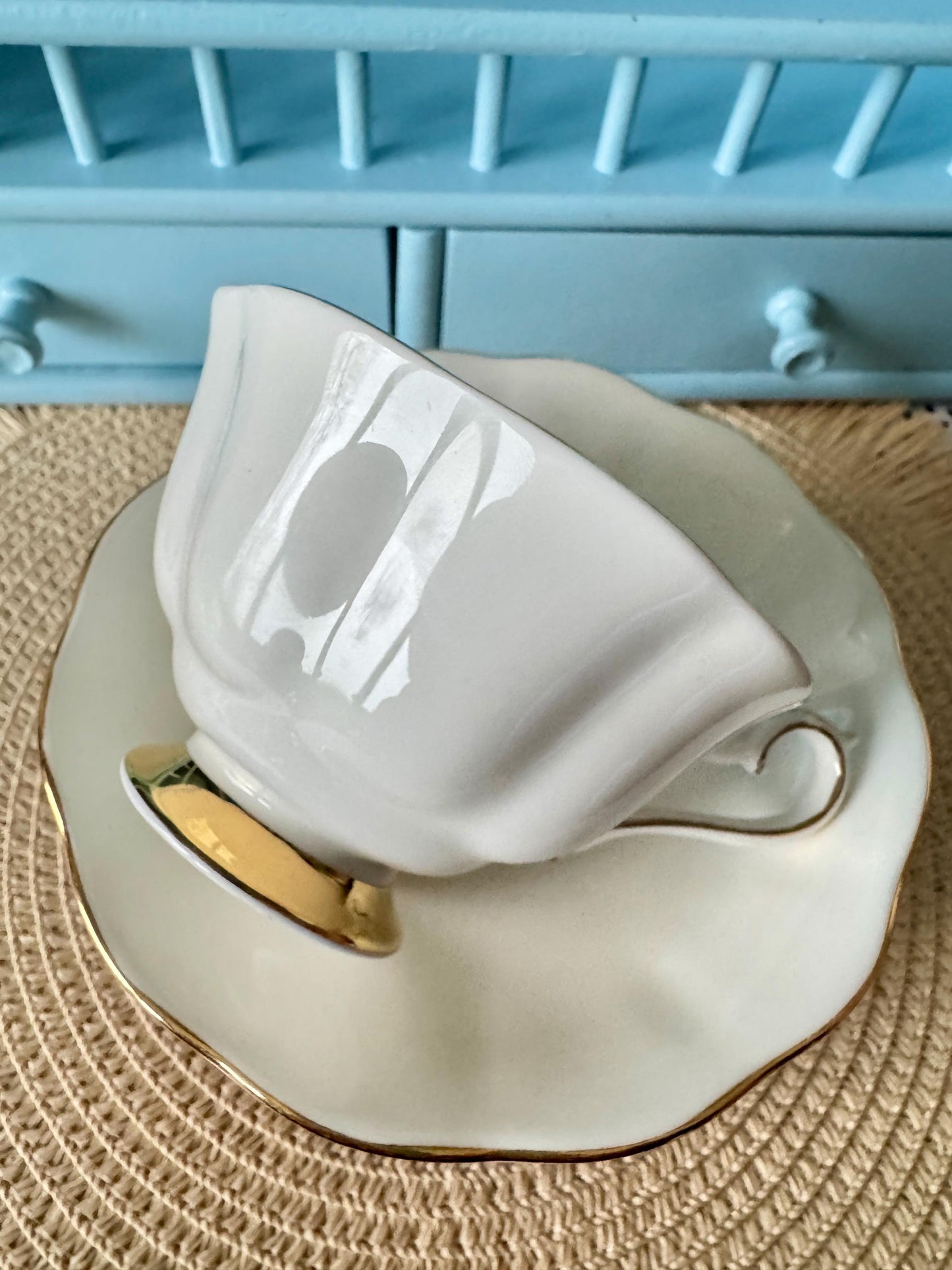 Vintage Royal Albert Val D'Or Avon Shaped Teacup & Saucer