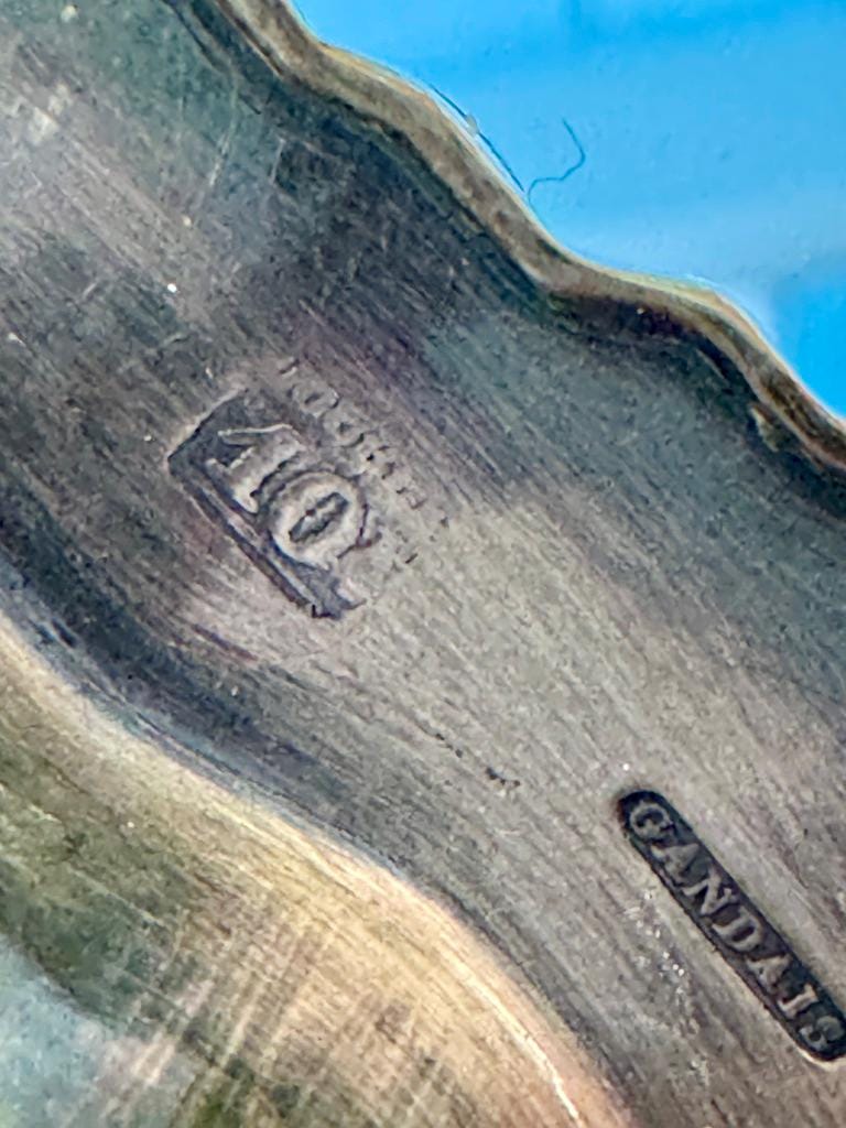 Antique French Gandais Silver Plated Double Dish Caddy