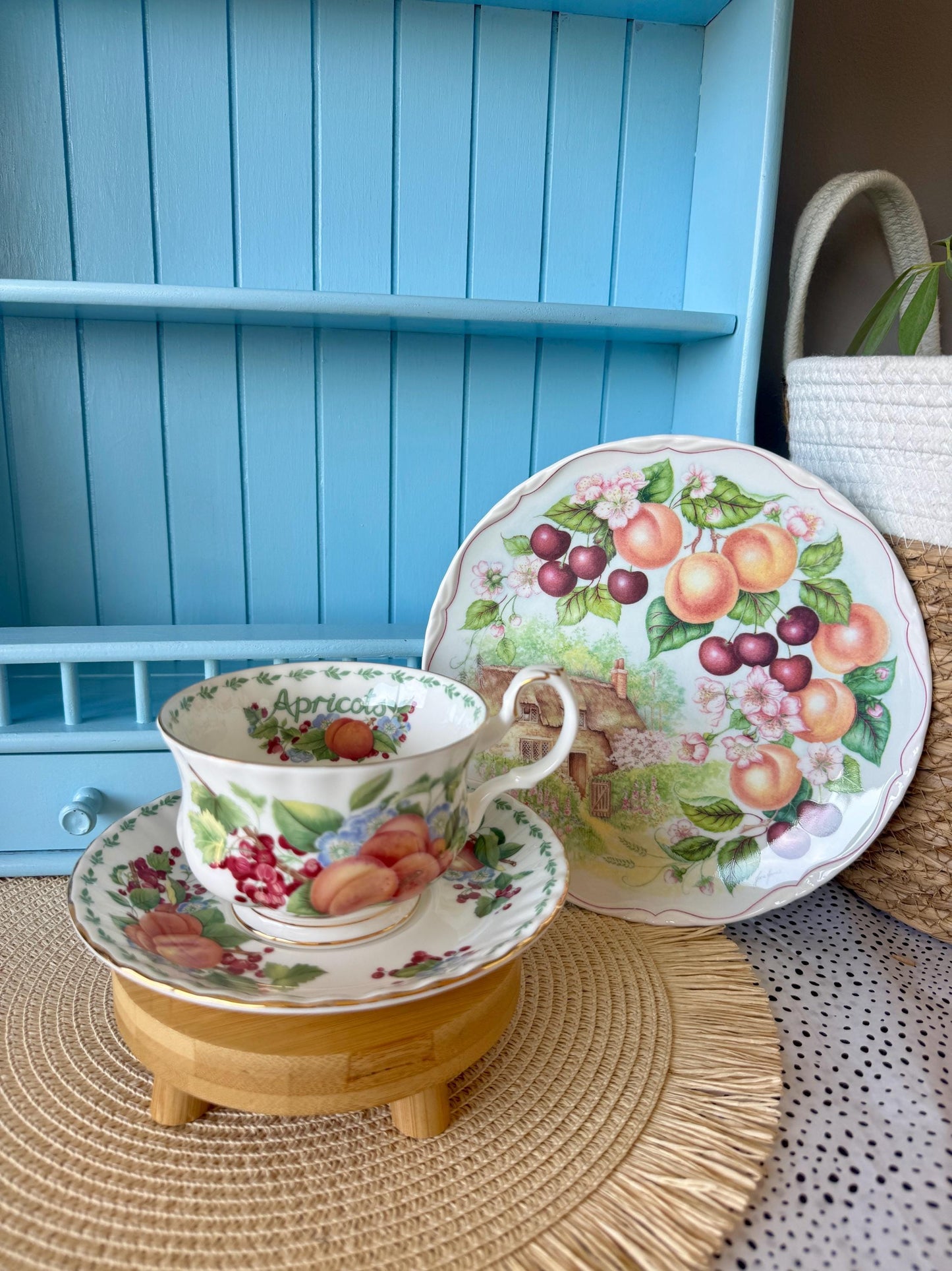 RARE Vintage Royal Albert "Covent Garden" Breakfast Set, Apricots, Cereal Breakfast Cup and Saucer, Bone China , Previously Loved, England