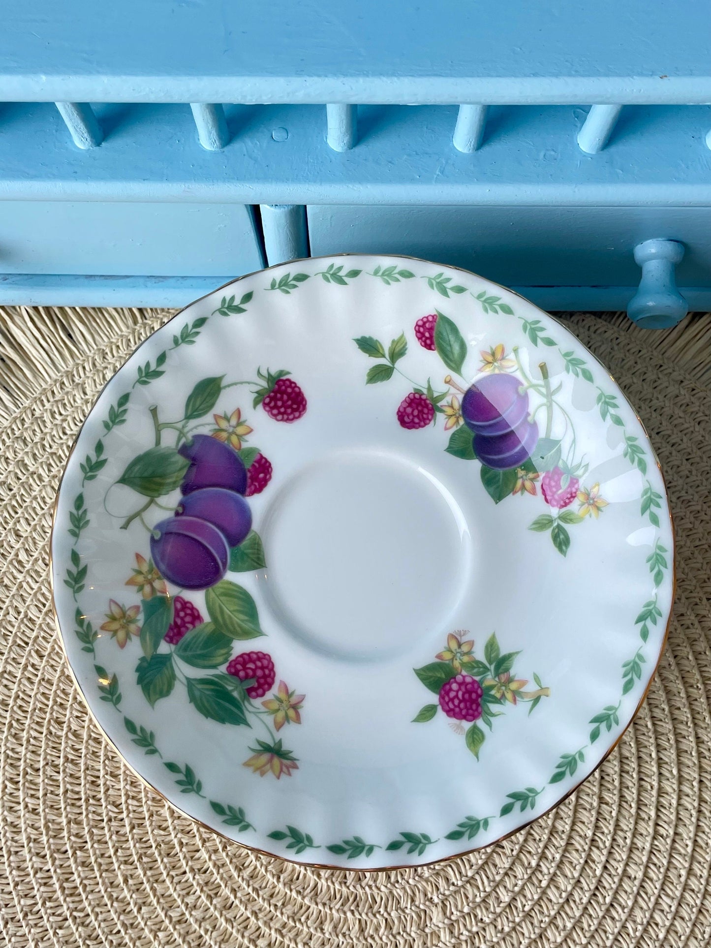 Vintage Royal Albert "Covent Garden Series "Male sized Teacup, Plum, Teacup and Saucer Set, Fine Bone China , Previously Loved, Made England