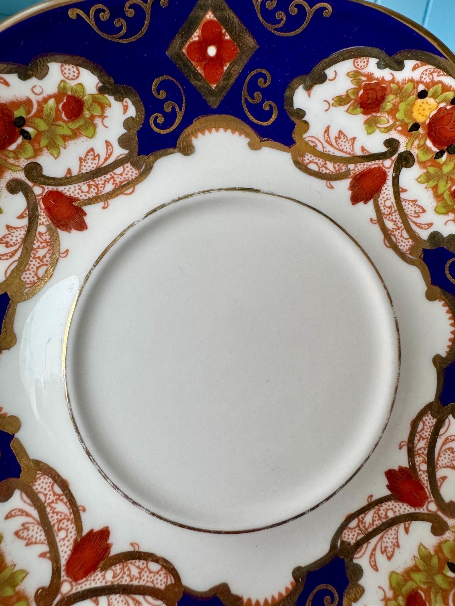 Rare Vintage Royal Albert "Heirloom"  Large Gravy Boat with Under plate, Bone China, Previously Loved, Cobalt Blue  Pattern, Made in England