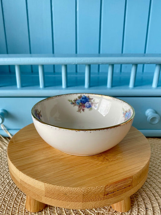 Very Collectible Concorde and Royal Albert Moonlight Rose Collaboration, Fruit/ Salade Bowl, Bone China, Beautiful Blue Roses Decor, England