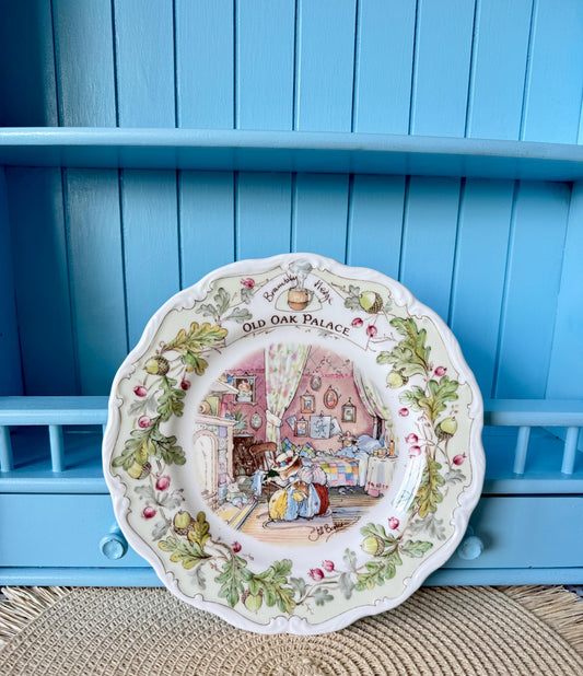 Vintage Royal Doulton "Brambly Hedge" Old Oak Palace Plate, Primrose Woodmouse plate, 8Inch Plate, Jill Barklem, Bone China, Made in England