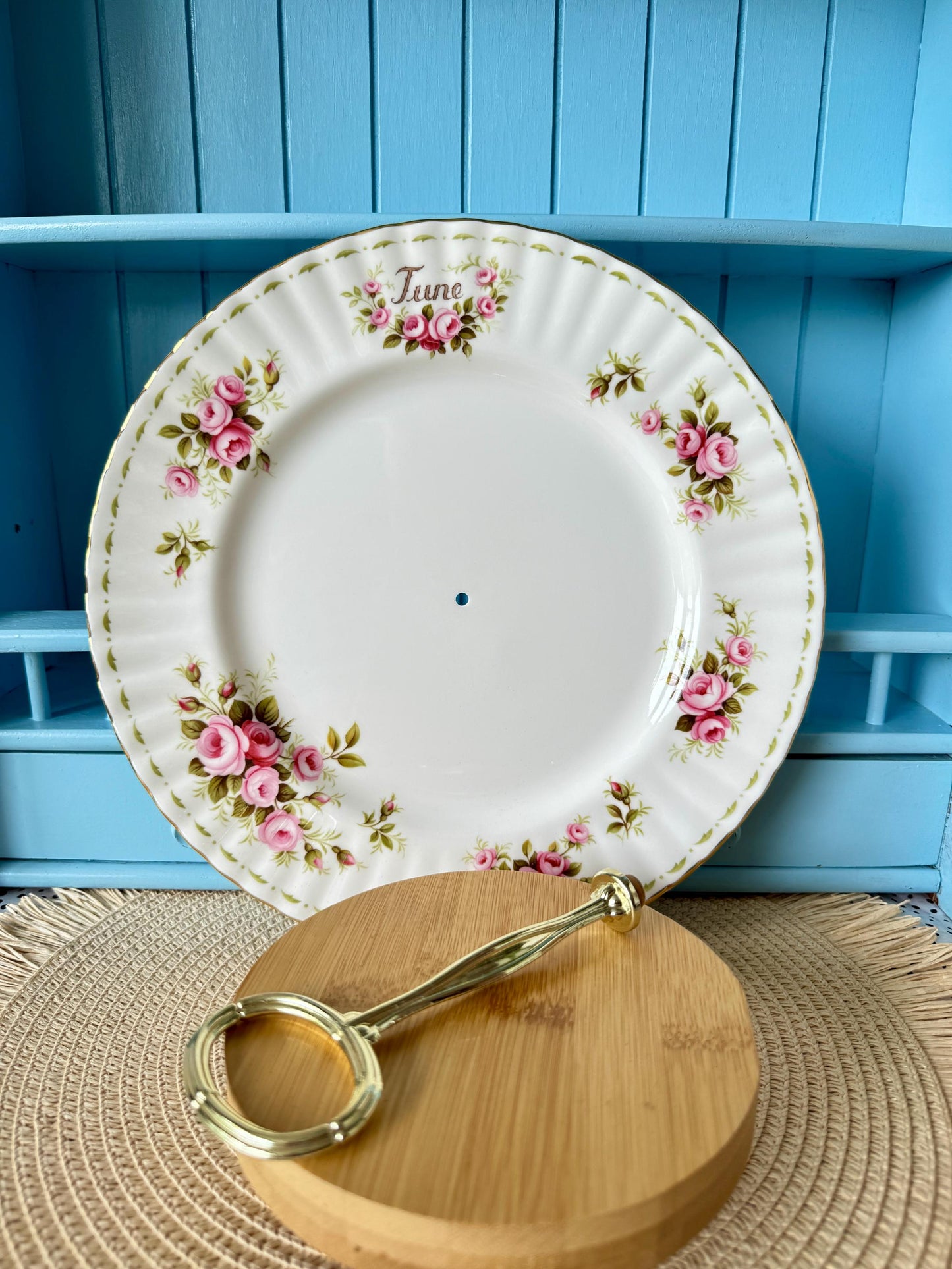 Vintage Royal Albert "Flower Of The Month" June, 1 Tier Cake Stand, Bone China, 27 cm Plate, Previously Loved, High-Tea Party, Gift