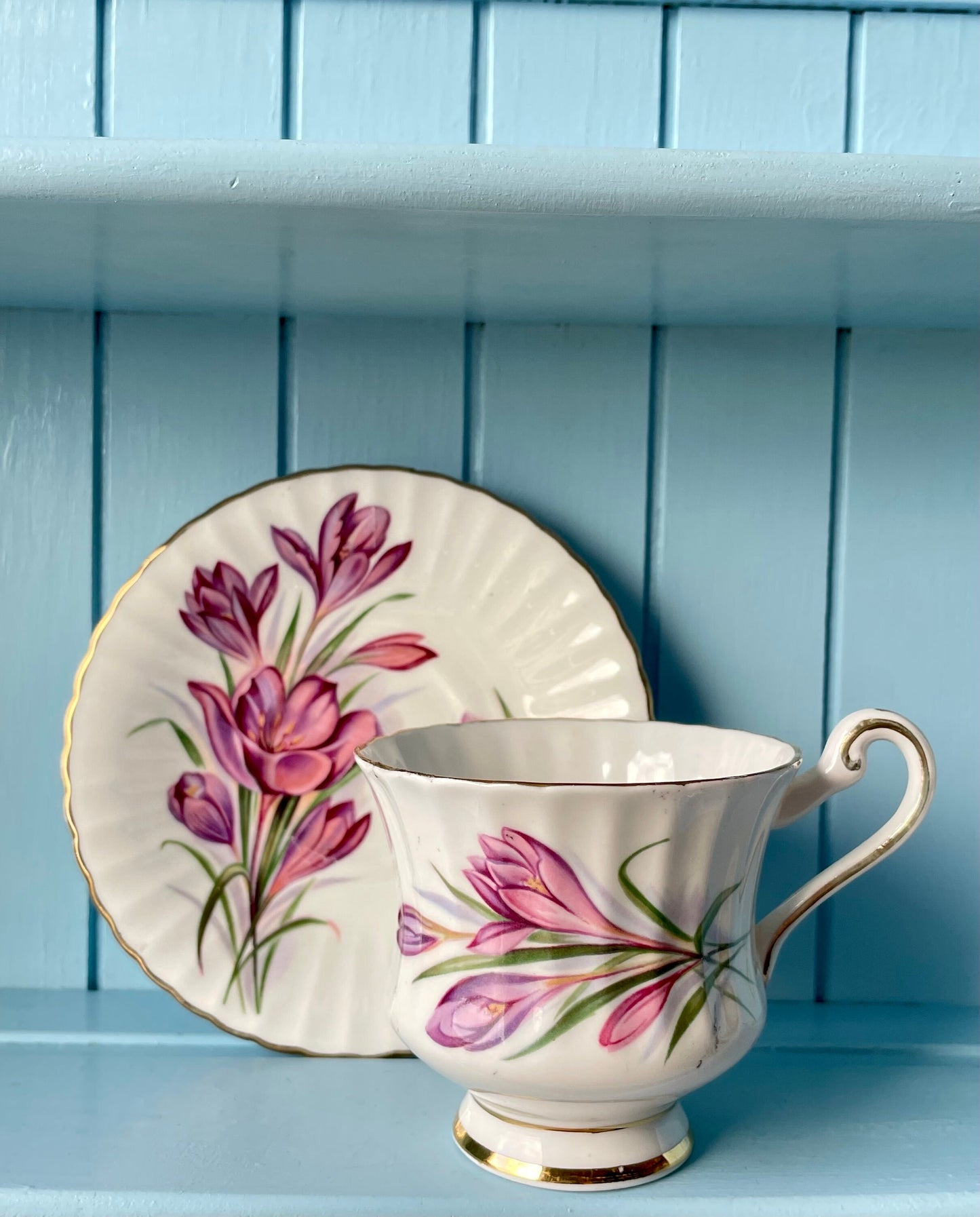 Beautiful Paragon, Bone China CoffeeCup & Saucer Set, Pink Floral Decor, Previously Loved Cup, Collectors Item, Lovely Gift, Made in England