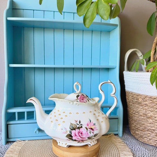 Extremely Rare Royal Albert Marie Louise Teapot, Rarer Than Senorita, Vintage Collectors Piece, Hard 2 Find, 10 Inch Teapot, Made in England