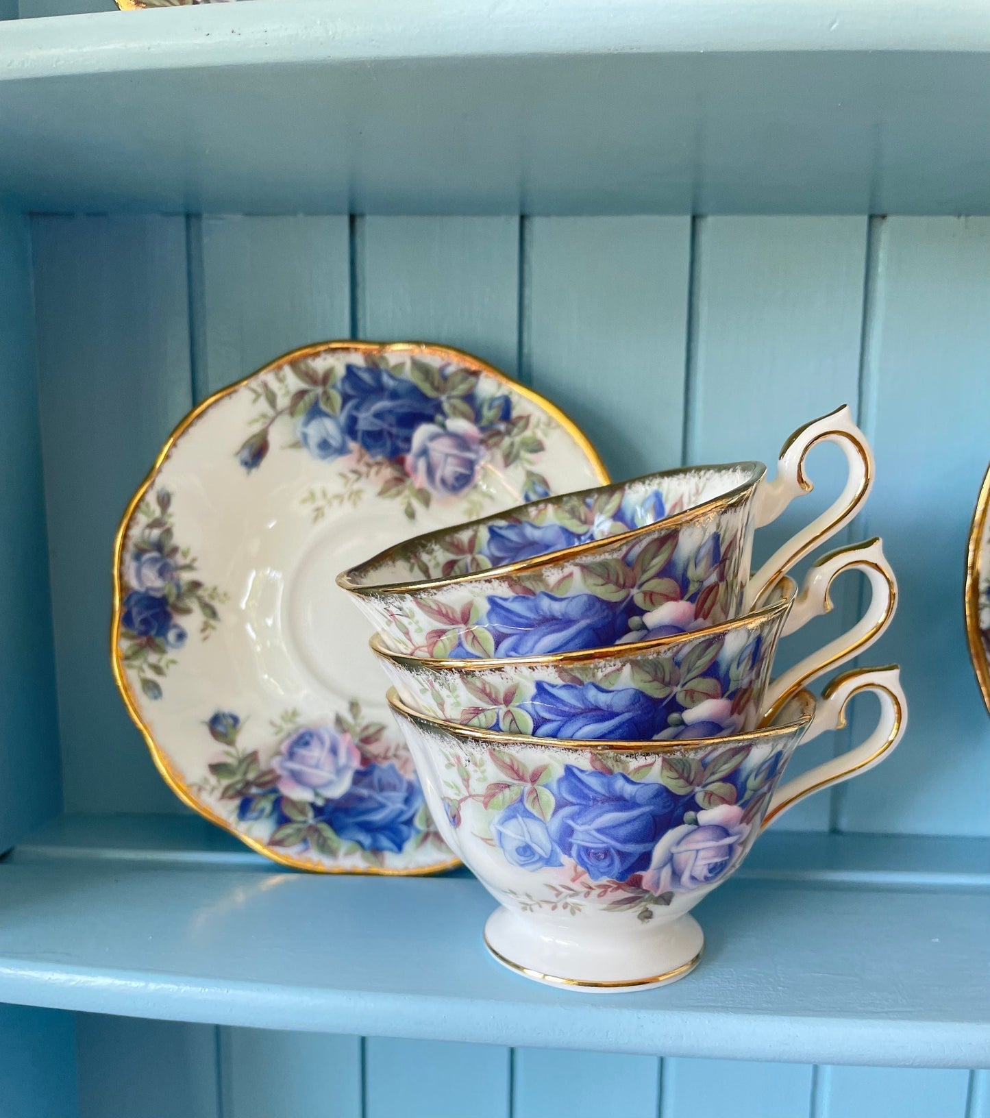 Multiple Royal Albert "Moonlight Rose" Fine Bone China Items, Teapots, Cups & Saucers, Sandwich Plate, Creamer Set, Highly Collectible China