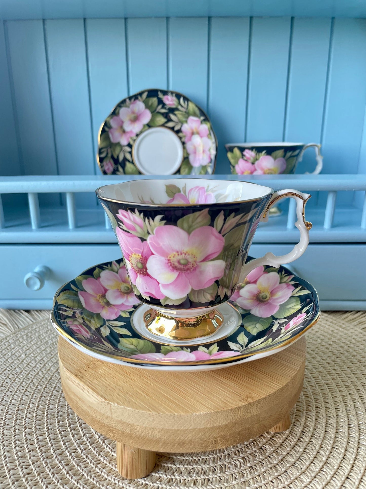 Vintage Royal Albert "Alberta Rose" Provincial Flowers TeaCup & Saucer, Fine Bone China Previously Loved, HighTea Party, Male And Female Set