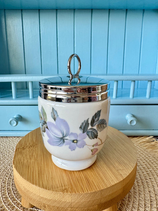 Vintage Royal Worcester Egg Coddler: A Delightful Table Treasure, KingSize Egg Coddler, June Garland, Pink Blue Floral Decor, Made England