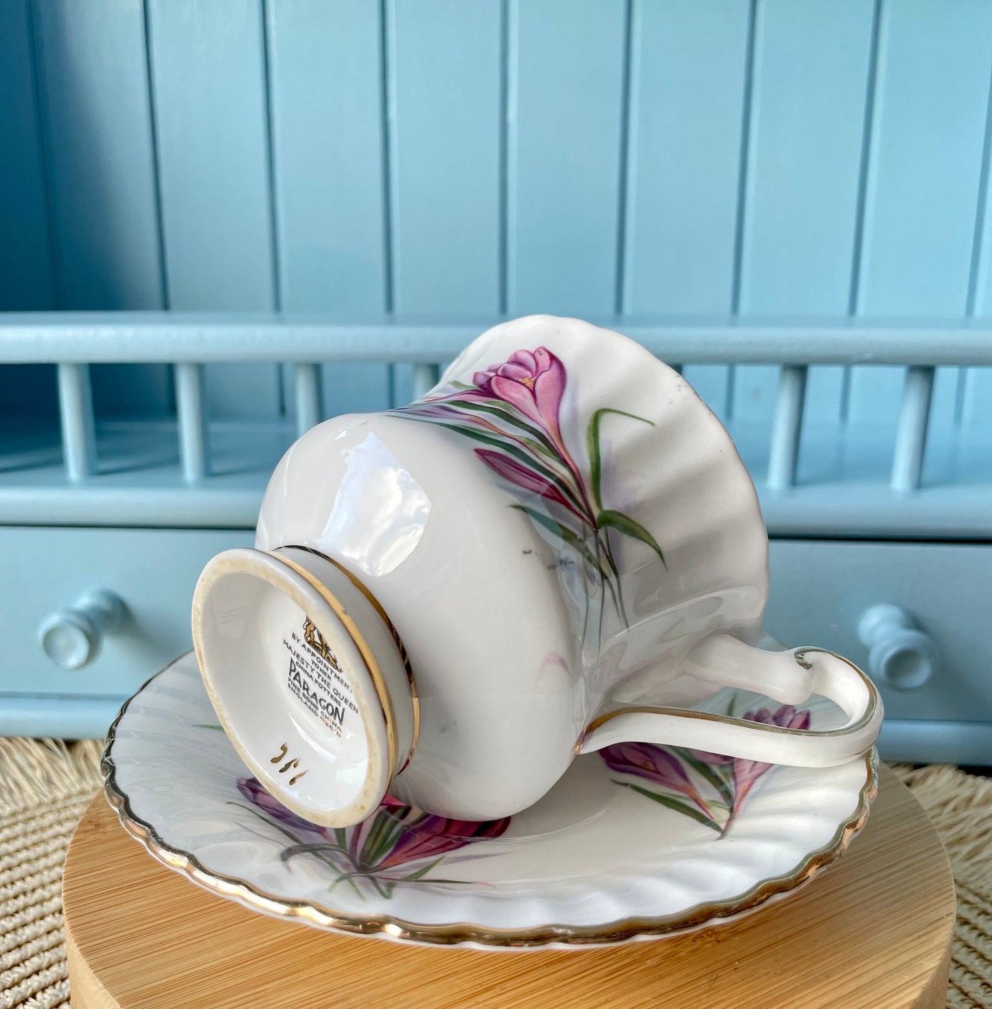 Beautiful Paragon, Bone China CoffeeCup & Saucer Set, Pink Floral Decor, Previously Loved Cup, Collectors Item, Lovely Gift, Made in England