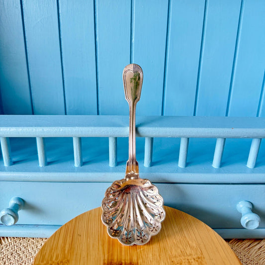 French Ercuis Sugar Spoon, Silver Plated, Sugar Sprinkler, Fruit Spoon, Sugar Sifter, Shabby Chic, Downton Abbey. Food Photo Props, France