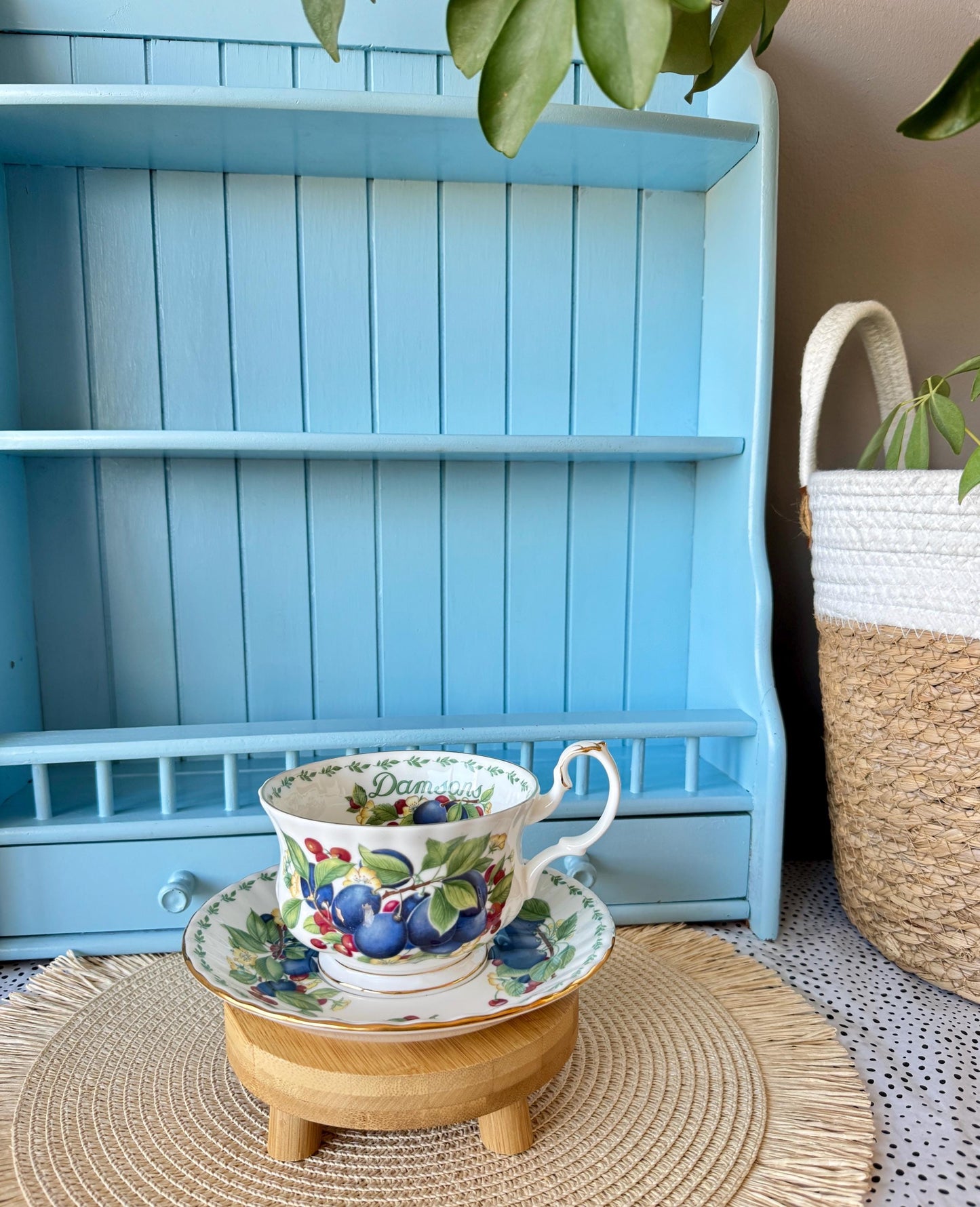 RARE Vintage Royal Albert "Covent Garden" Breakfast Set, Damsons, Cereal Breakfast Cup and Saucer, Bone China , Previously Loved, England