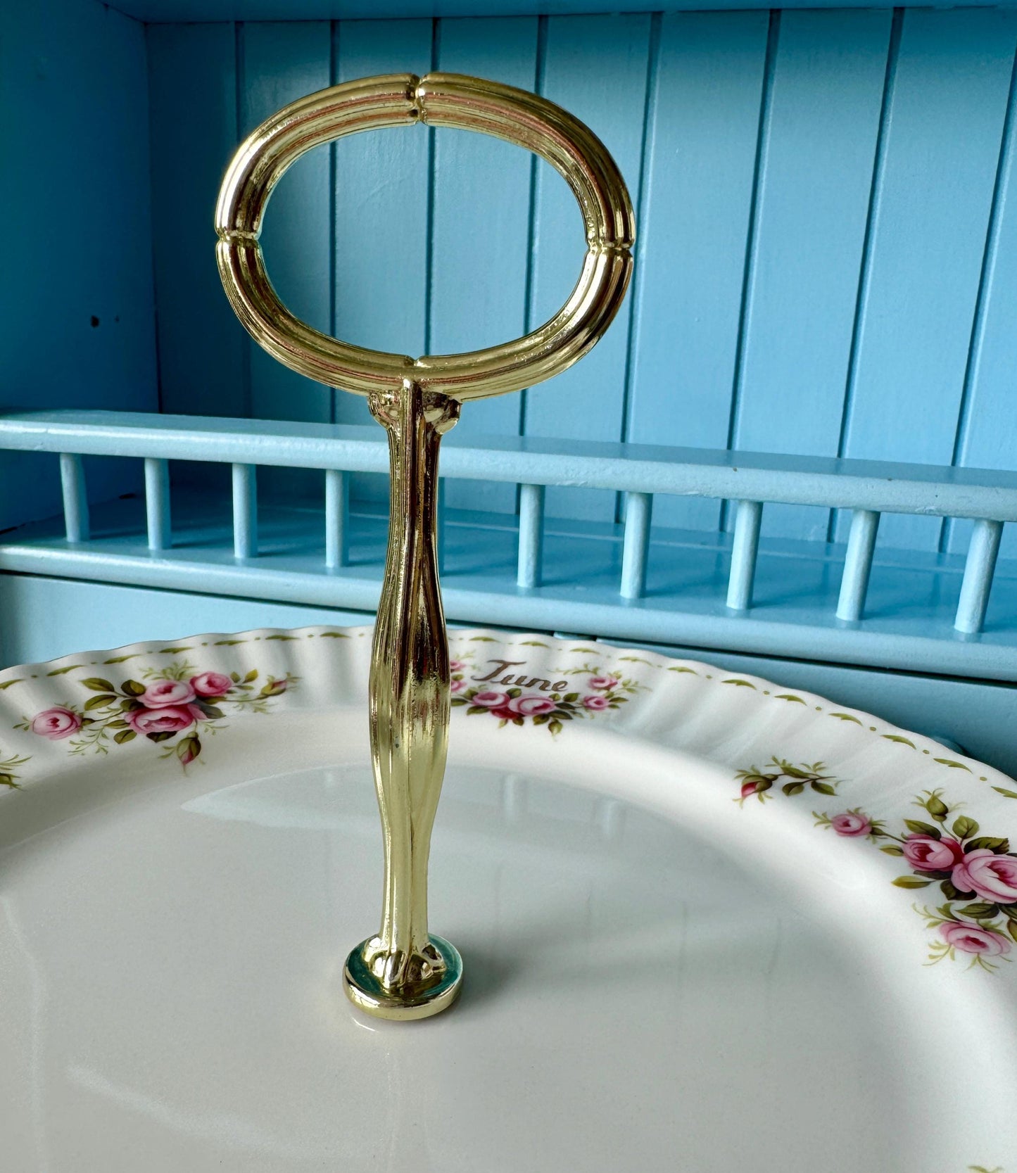 Vintage Royal Albert "Flower Of The Month" June, 1 Tier Cake Stand, Bone China, 27 cm Plate, Previously Loved, High-Tea Party, Gift