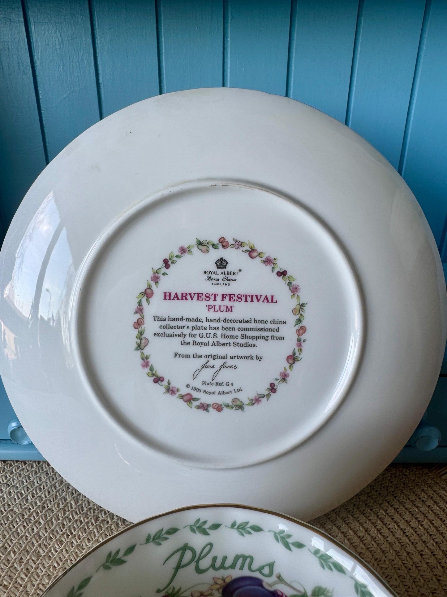 RARE Vintage Royal Albert "Covent Garden" Breakfast Set, Plums, Cereal Breakfast Cup and Saucer, Bone China , Previously Loved, England