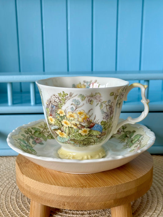 Hard to Find Vintage Royal Doulton 'Spring' Duo from the Brambly Hedge Gift Collection, Jill Barklem 1987, Spring Mice Decor, Made England