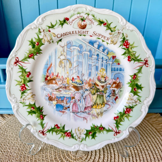 Vintage Royal Doulton "Brambly Hedge" Candlelight Supper Plate, Midwinter Collection  8 Inch Plate, Jill Barklem, Bone China, Made inEngland