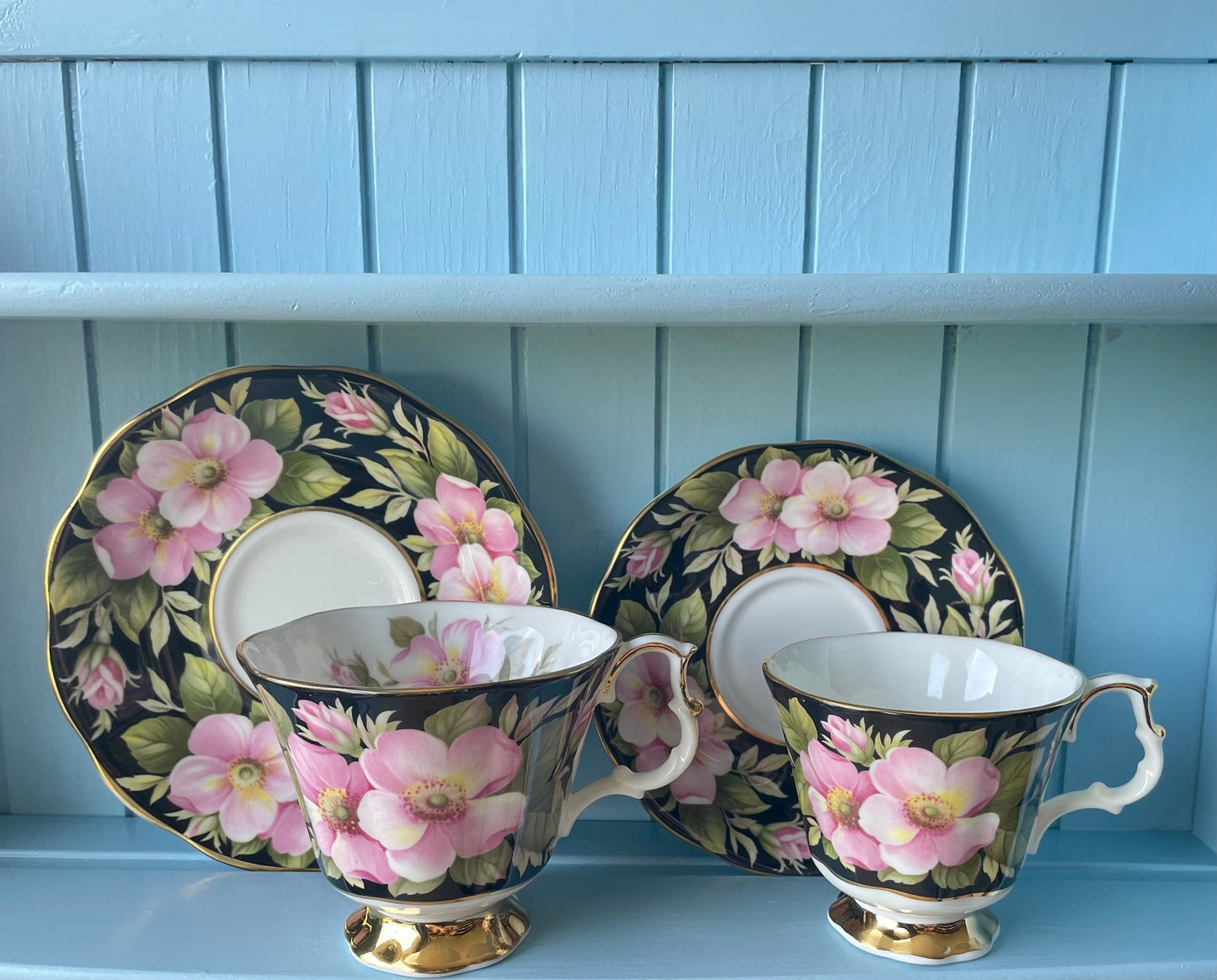 Vintage Royal Albert "Alberta Rose" Provincial Flowers TeaCup & Saucer, Fine Bone China Previously Loved, HighTea Party, Male And Female Set