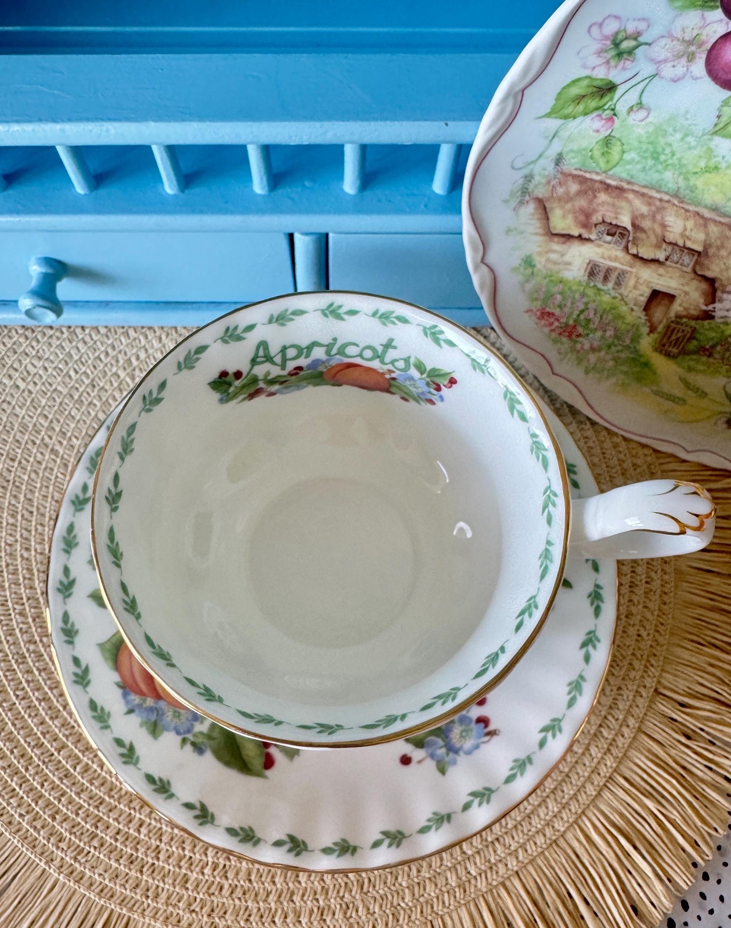 RARE Vintage Royal Albert "Covent Garden" Breakfast Set, Apricots, Cereal Breakfast Cup and Saucer, Bone China , Previously Loved, England