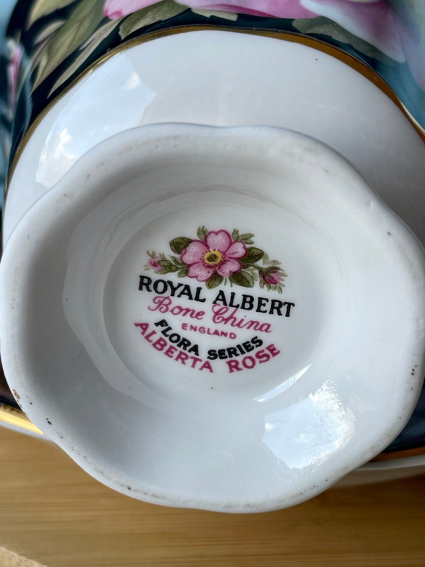 Vintage Royal Albert "Alberta Rose" Provincial Flowers TeaCup & Saucer, Fine Bone China, Previously Loved Vintage, Male Sized, Made England