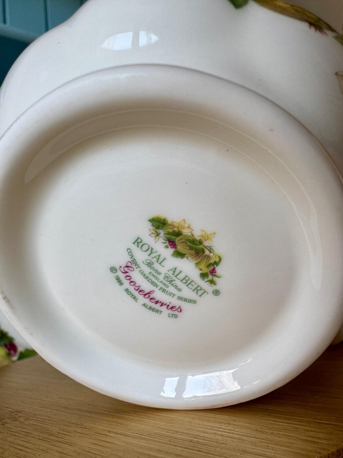 RARE Vintage Royal Albert "Covent Garden" Breakfast Set, Gooseberries, Cereal Breakfast Cup & Saucer, Bone China , Previously Loved, England