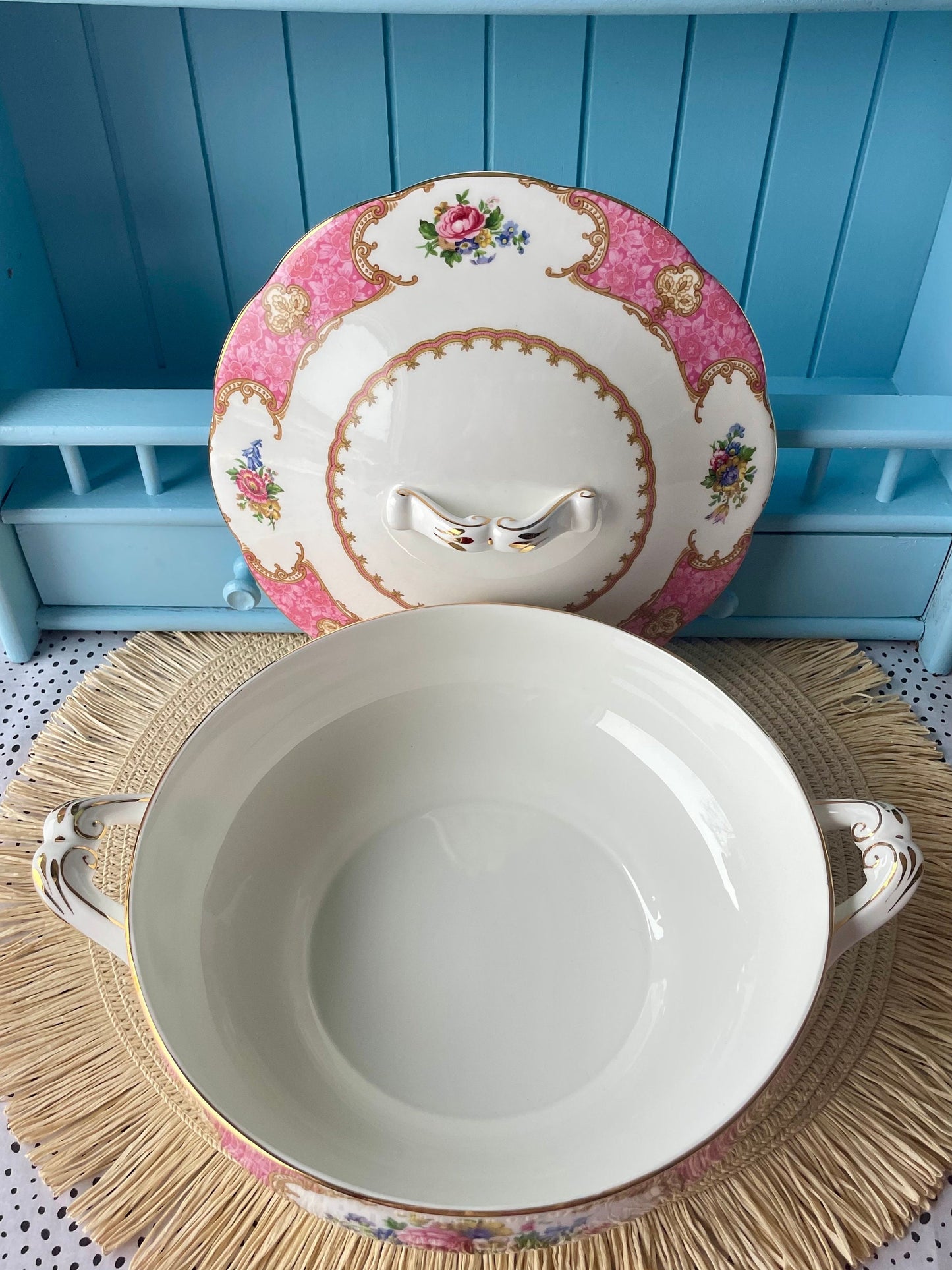 Hard To Find, Vintage Royal Albert 'Lady Carlyle' Tureen, Deck Bowl, Previously Loved, Made in England, Collectors Item, Highly Sought After