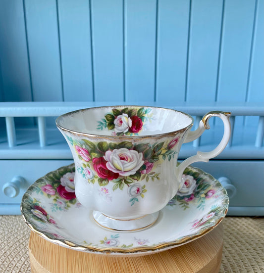 Vintage Royal Albert "Celebration" Male Sized Teacup & Saucer, Bone China, Previously Loved, Perfect for High-Tea, Read Description, England