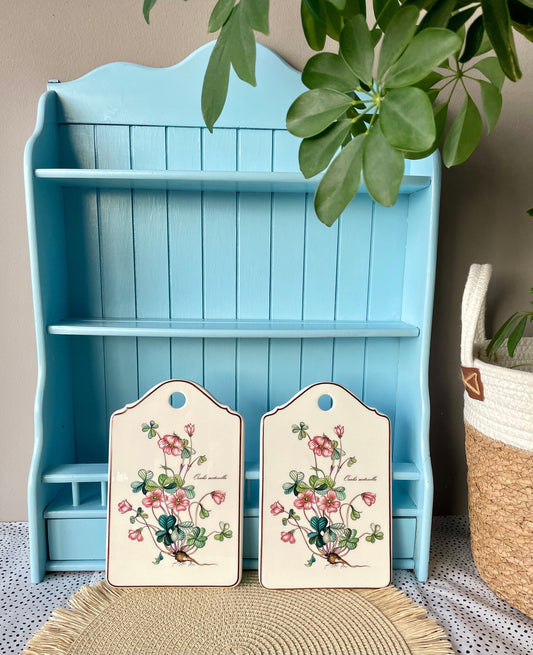 Vintage Villeroy & Boch "Botanica" Cheese Plate, Cheese Board, Oxalis Acetosella Design, Porcelain Germany, Previously Loved, 2 Available