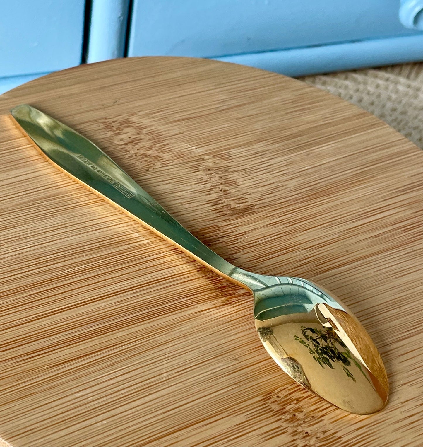 Rare Vintage Royal Albert "Moonlight Rose" TeaSpoon, Set of 6 Gold Hue Spoons, Silver Plated, Previously Loved, For HighTea, Made In England