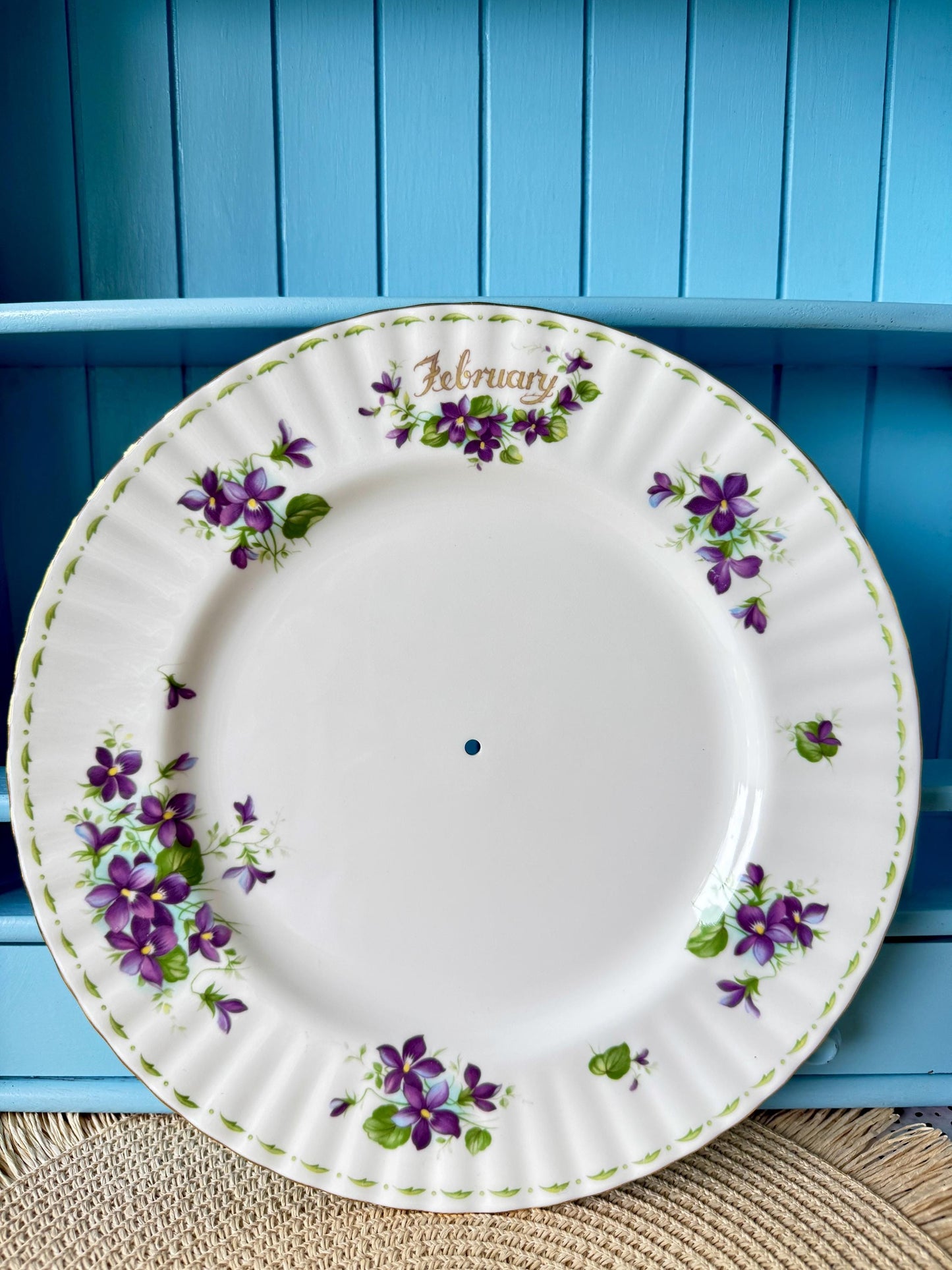 Vintage Royal Albert "Flower Of The Month" February, 1 Tier Cake Stand, Bone China, 27 cm Plate, Previously Loved, High-Tea Party, Gift