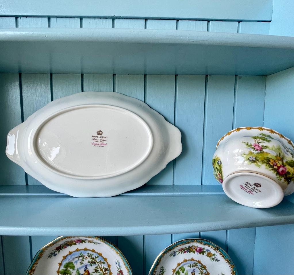 Multiple Vintage Royal Albert "Chelsea Bird" Items, Sugar Bowl & Plate, CoffeePot, Bone China, 1 Lady And 1 Male Size TeaCups, Beautiful Set