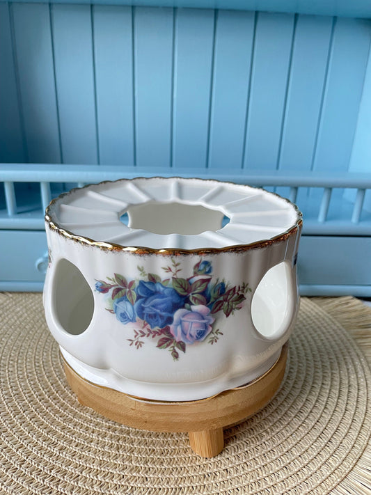 Vintage Royal Albert "Moonlight Rose" Teapot Warmer, Fine Bone China, Made In England, Previously Loved, Blue Roses Decor, Collectors Item