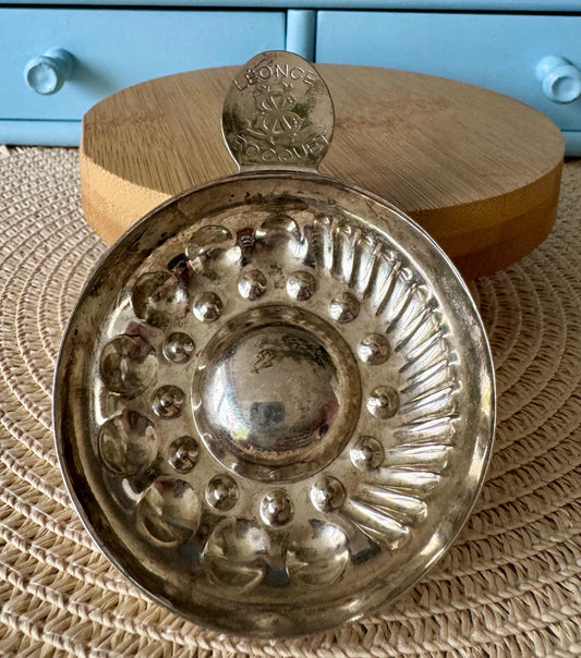 Vintage French Tastevin by Léonce Bocquet, Historic Wine Tasting Cup with Engraved Handle, Winemaking History, Collectors Item, Lovely Gift