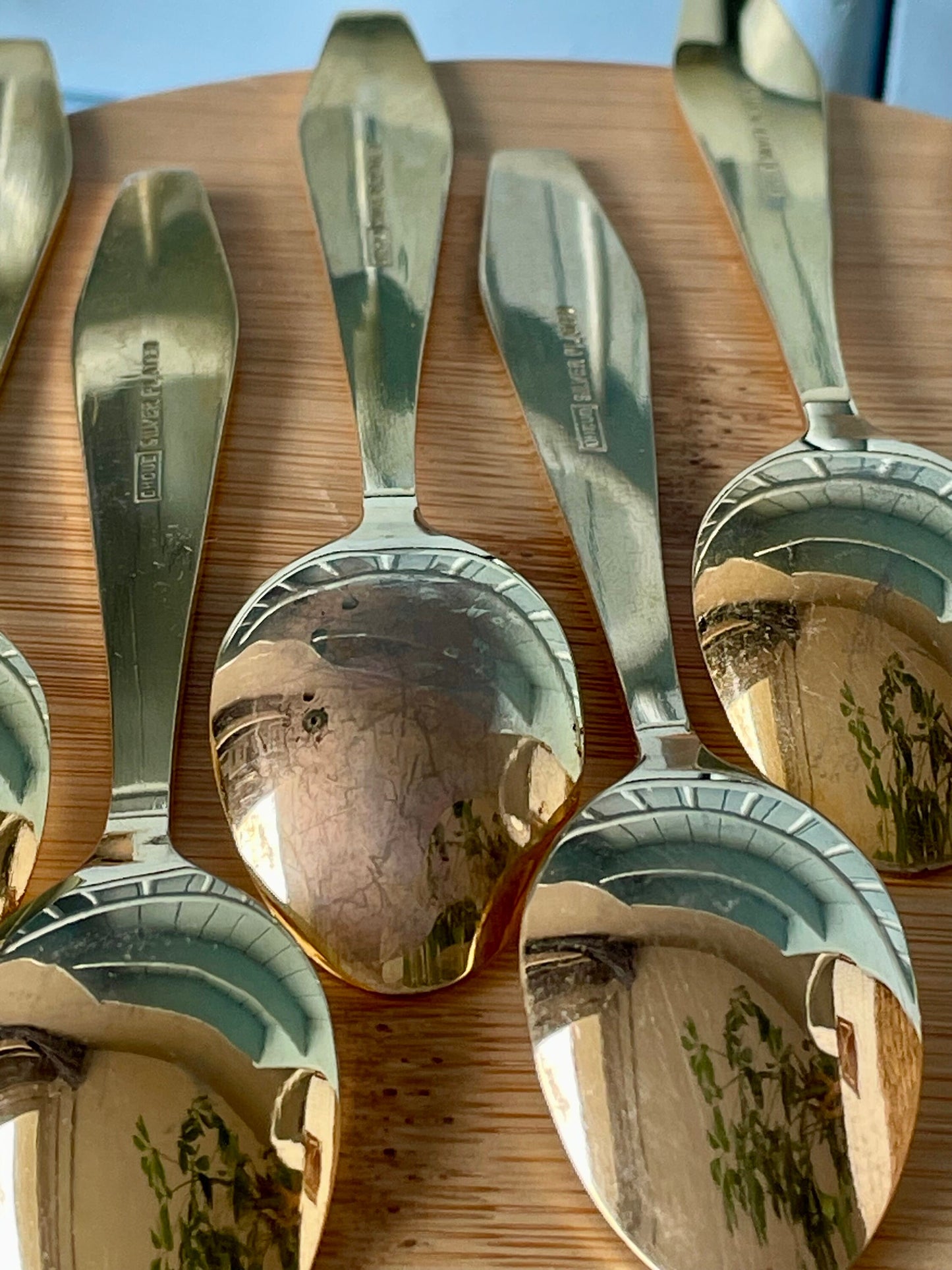 Rare Vintage Royal Albert "Moonlight Rose" TeaSpoon, Set of 6 Gold Hue Spoons, Silver Plated, Previously Loved, For HighTea, Made In England