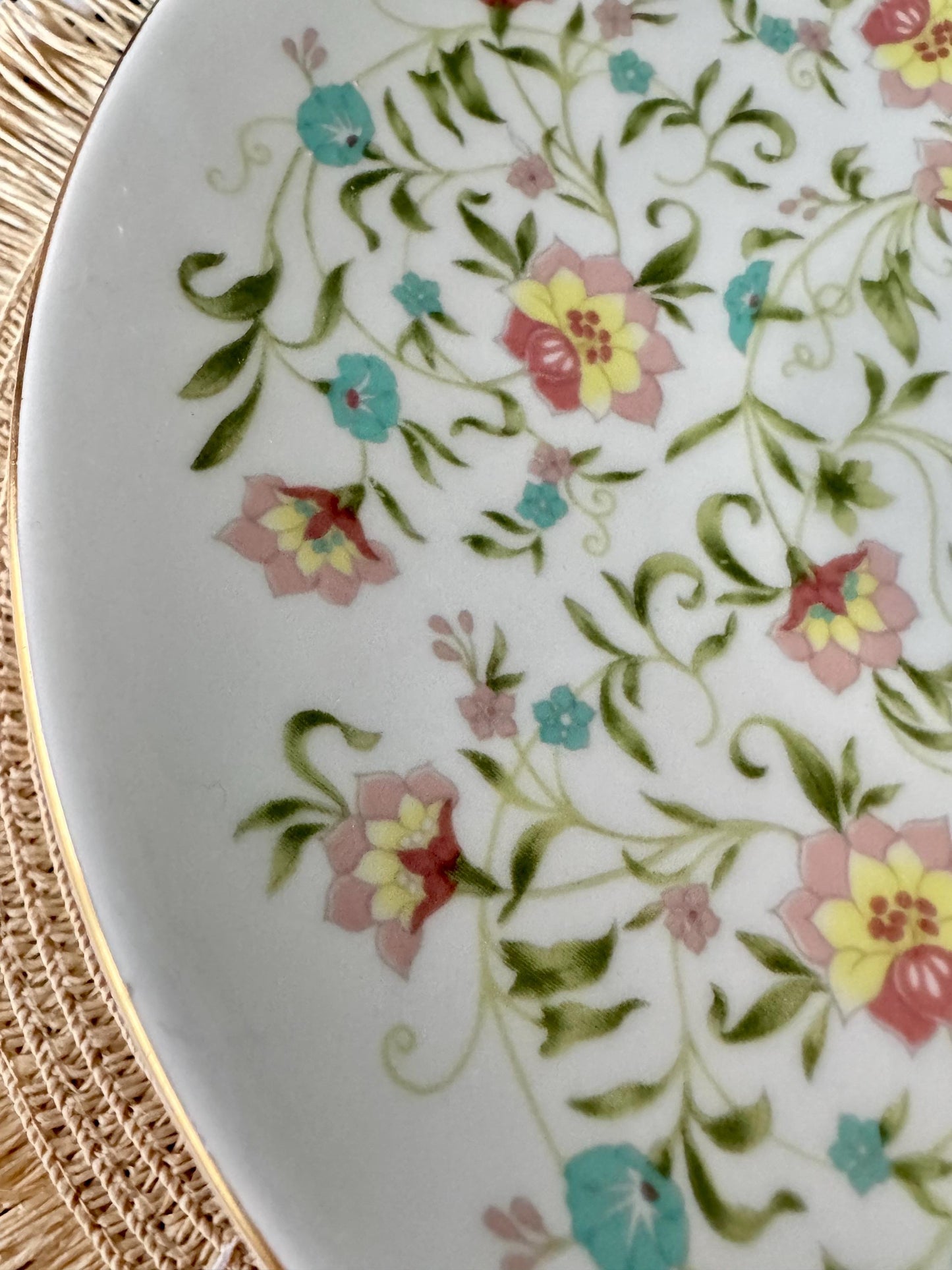 Rare Vintage Coalport "Fantasy" Hard to Find Pedestal Cake Stand, Bone China, Previously Loved, Pretty Green Pink and Green Floral , England